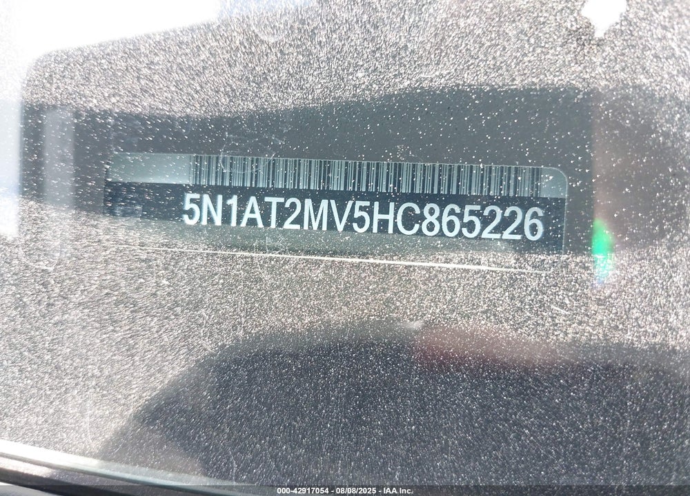 2017 NISSAN ROGUE VIN: 5N1AT2MV5HC865226