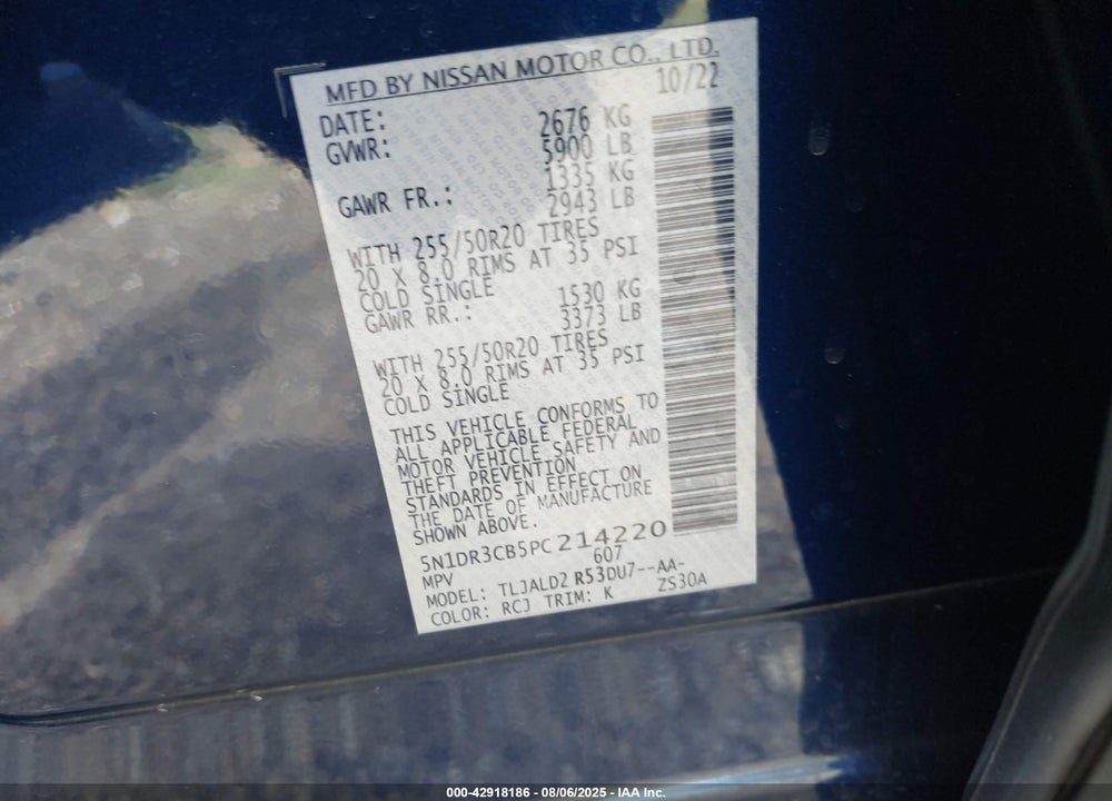2023 NISSAN PATHFINDER VIN: 5N1DR3CB5PC214220
