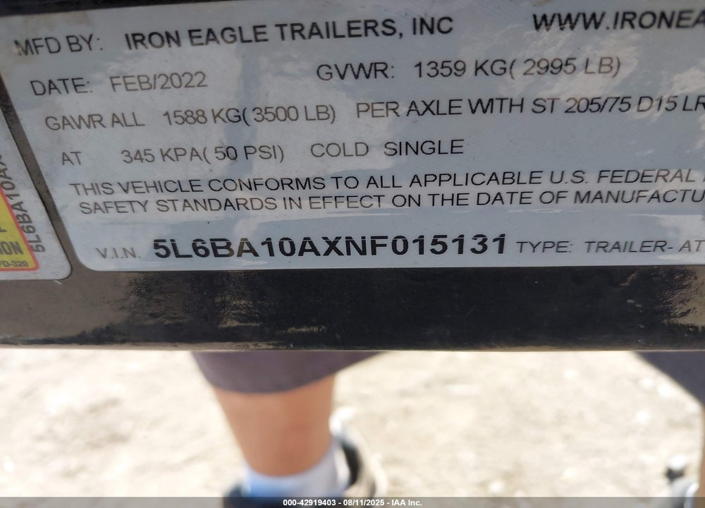 2022 UNDEFINED OTHER VIN: 5L6BA10AXNF015131
