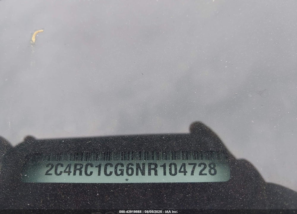 2022 CHRYSLER VOYAGER LX VIN: 2C4RC1CG6NR104728