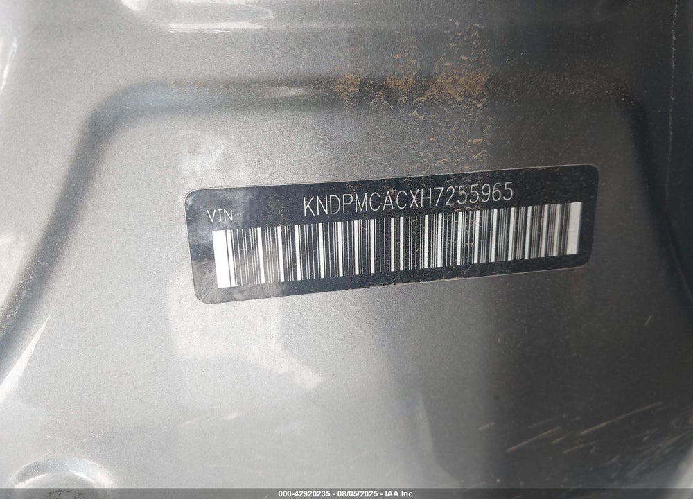2017 KIA SPORTAGE VIN: KNDPMCACXH7255965