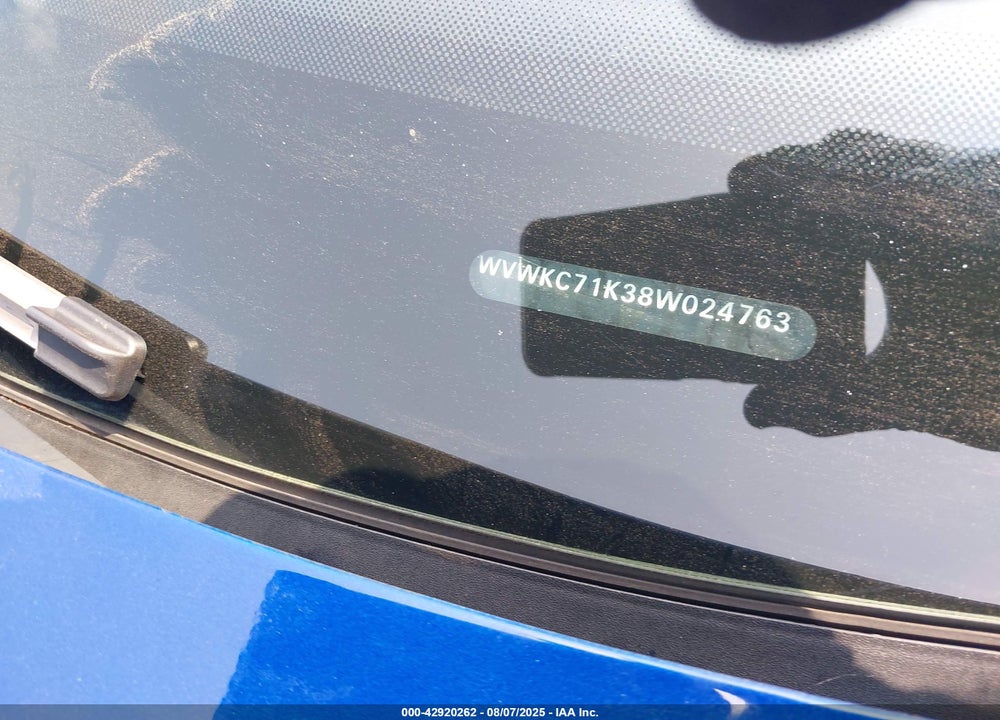 2008 VOLKSWAGEN R32 VIN: WVWKC71K38W024763