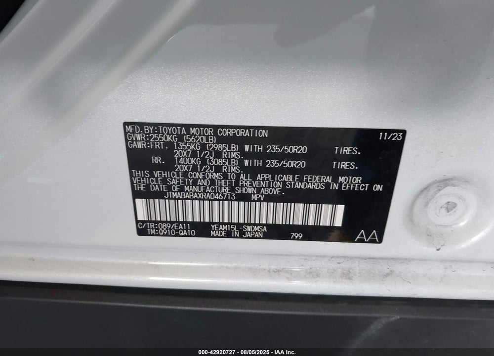 2024 SUBARU SOLTERRA VIN: JTMABABAXRA046713