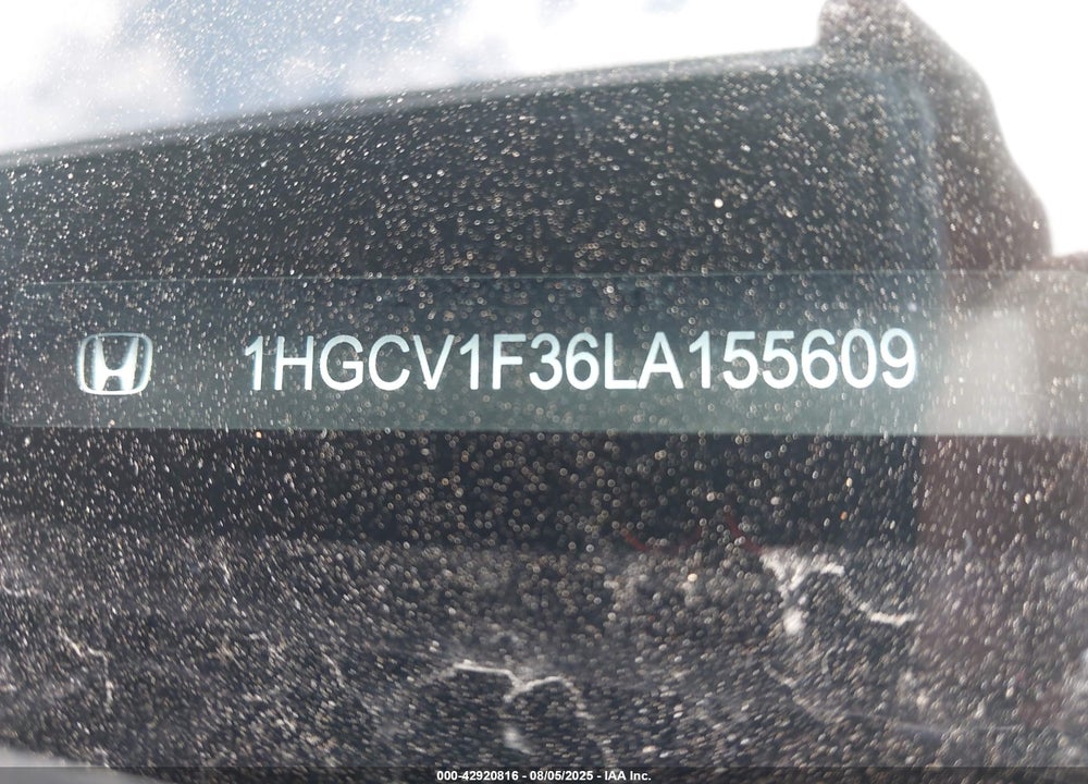 2020 HONDA ACCORD SPORT VIN: 1HGCV1F36LA155609
