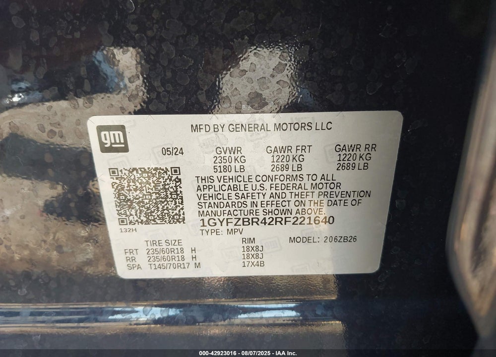 2024 CADILLAC XT4 VIN: 1GYFZBR42RF221640