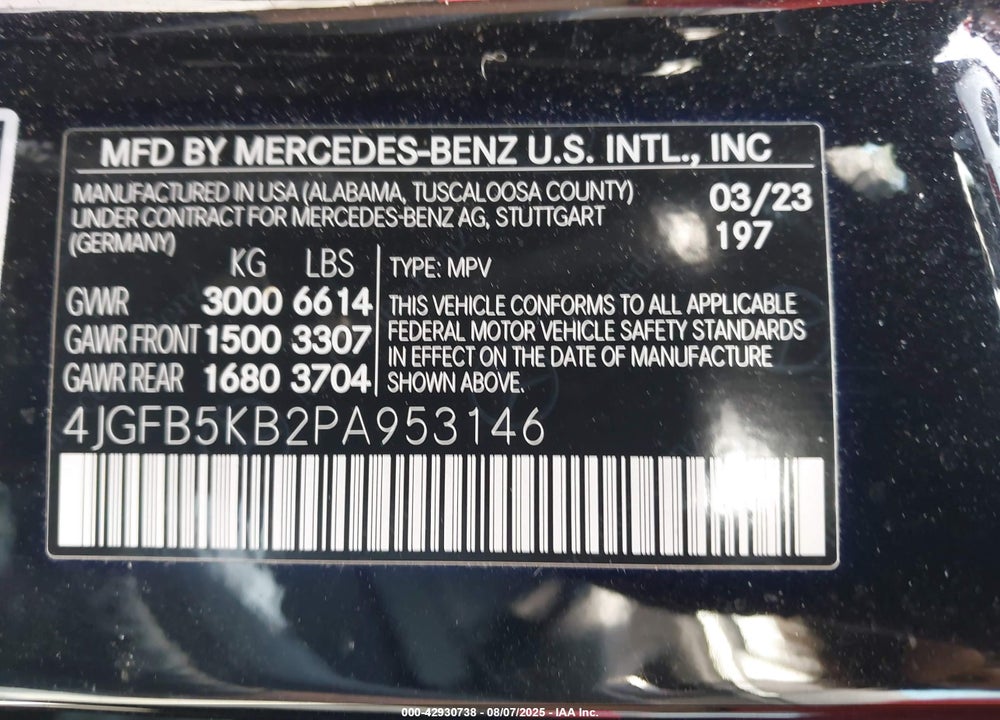 2023 MERCEDES-BENZ GLE 450 4MATIC VIN: 4JGFB5KB2PA953146