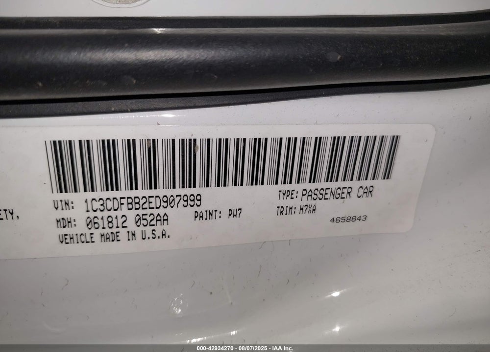 2014 DODGE DART VIN: 1C3CDFBB2ED907999