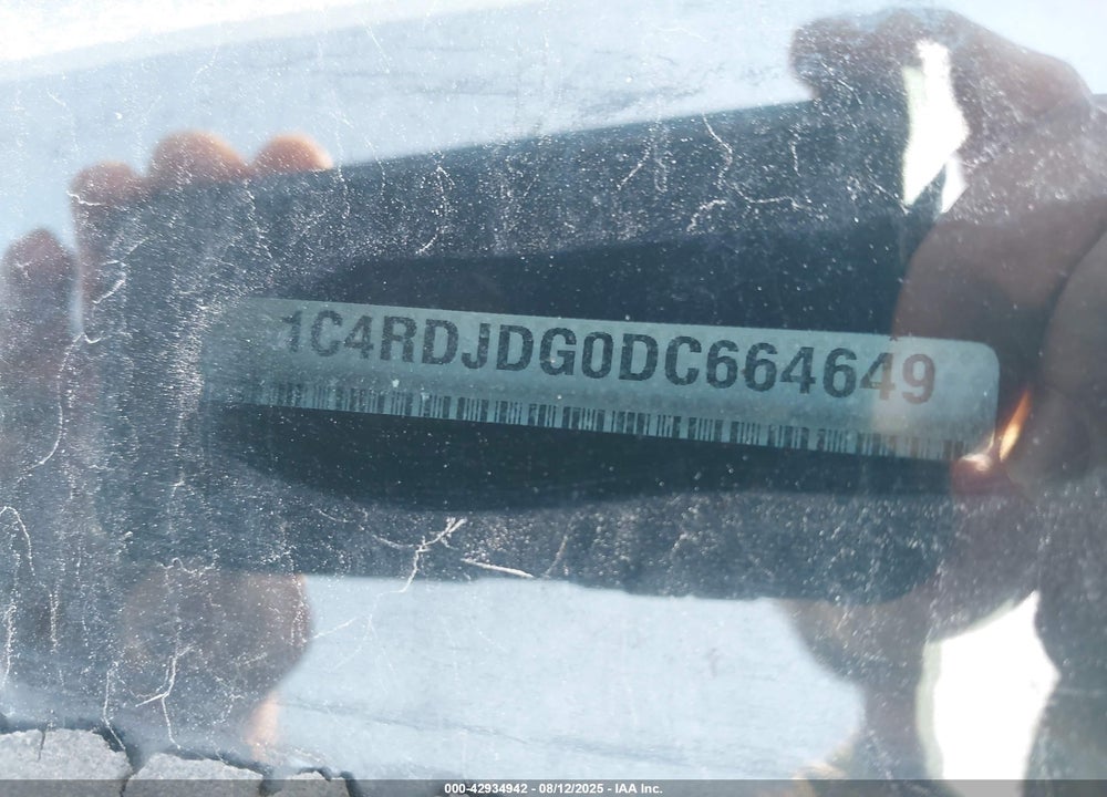 2013 DODGE DURANGO VIN: 1C4RDJDG0DC664649