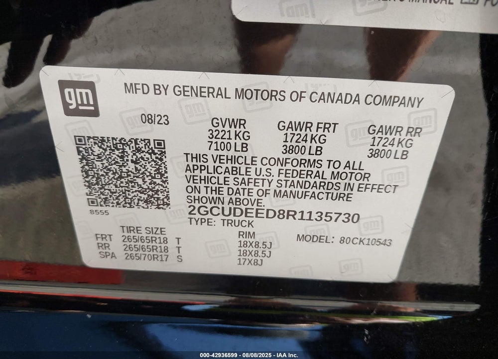 2024 CHEVROLET SILVERADO 1500 VIN: 2GCUDEED8R1135730