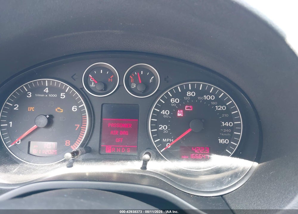 2007 AUDI A3 2.0T VIN: WAUHF78P47A078262