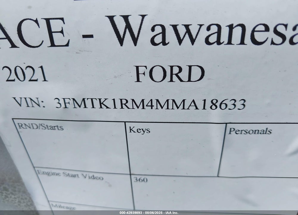 2021 FORD MUSTANG MACH-E VIN: 3FMTK1RM4MMA18633