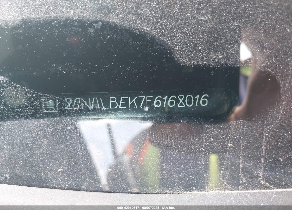 2015 CHEVROLET EQUINOX VIN: 2GNALBEK7F6168016