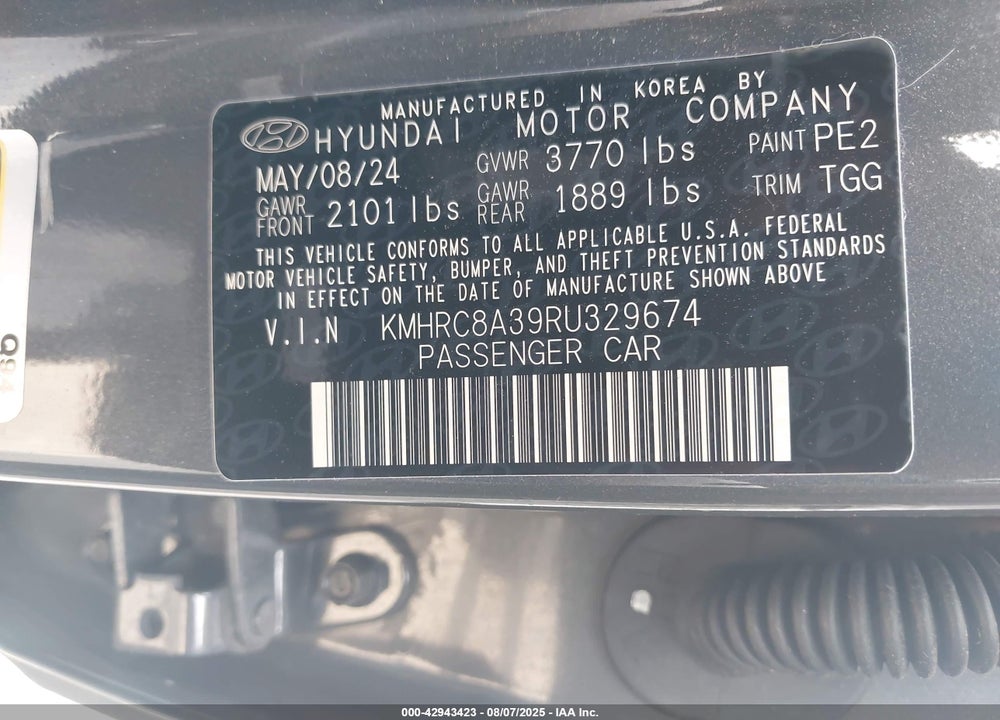 2024 HYUNDAI VENUE VIN: KMHRC8A39RU329674