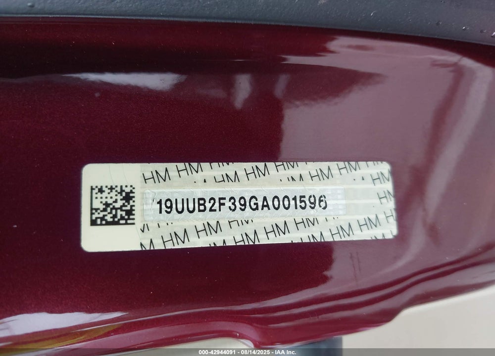 2016 ACURA TLX VIN: 19UUB2F39GA001596