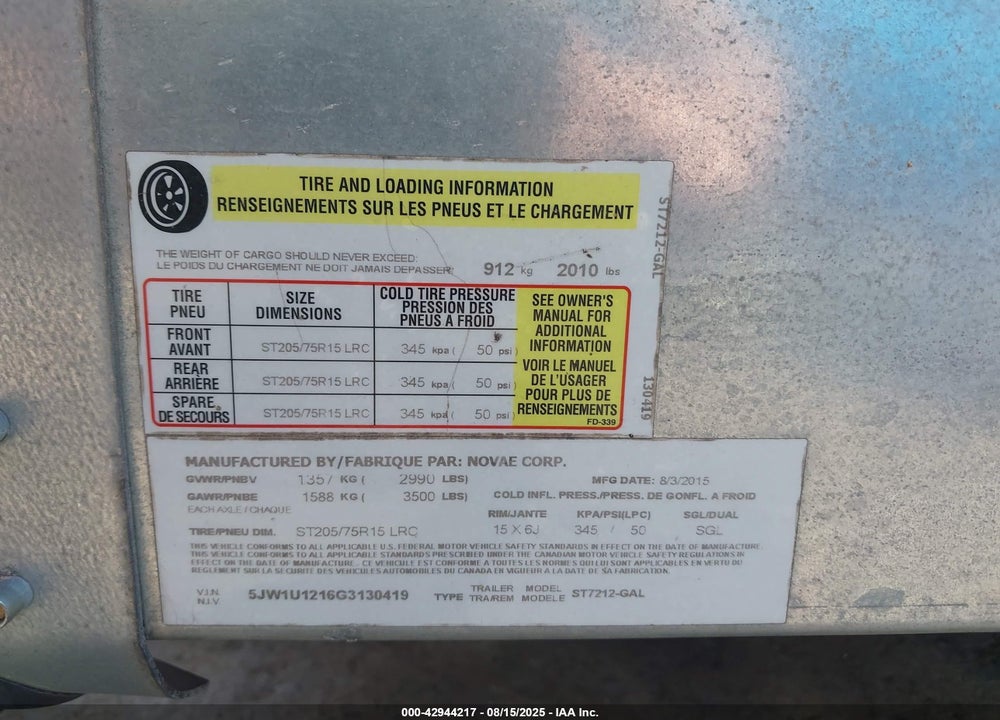 2016 SURE-TRAC UTILITY VIN: 5JW1U1216G3130419