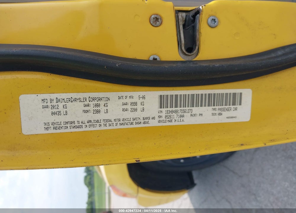 2007 DODGE CALIBER SXT VIN: 1B3HB48B17D561273