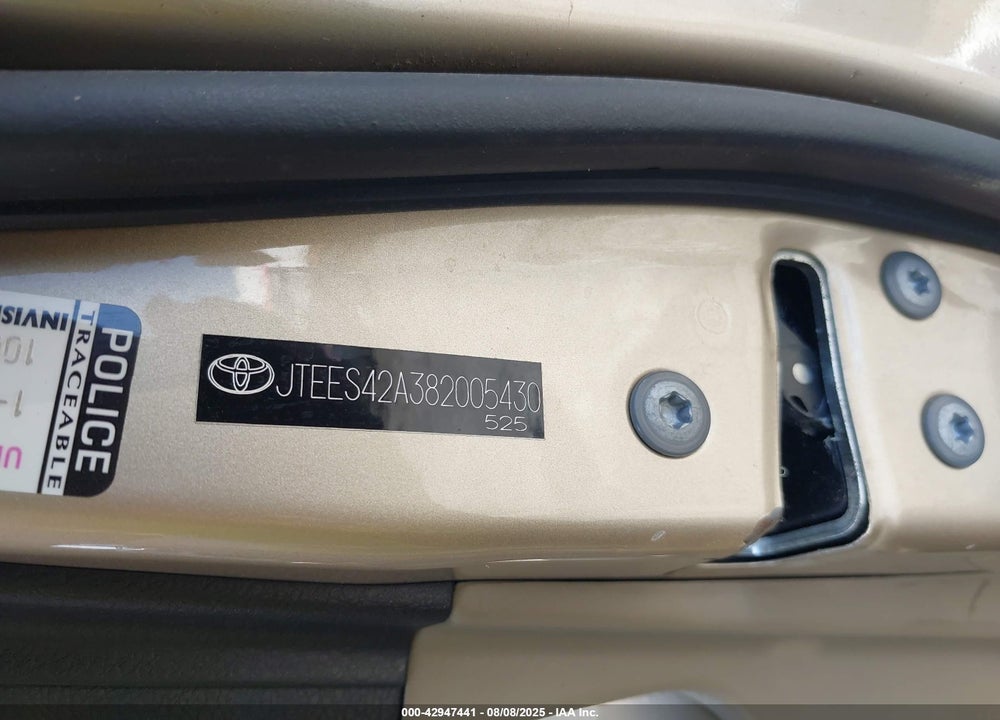 2008 TOYOTA HIGHLANDER LIMITED VIN: JTEES42A382005430