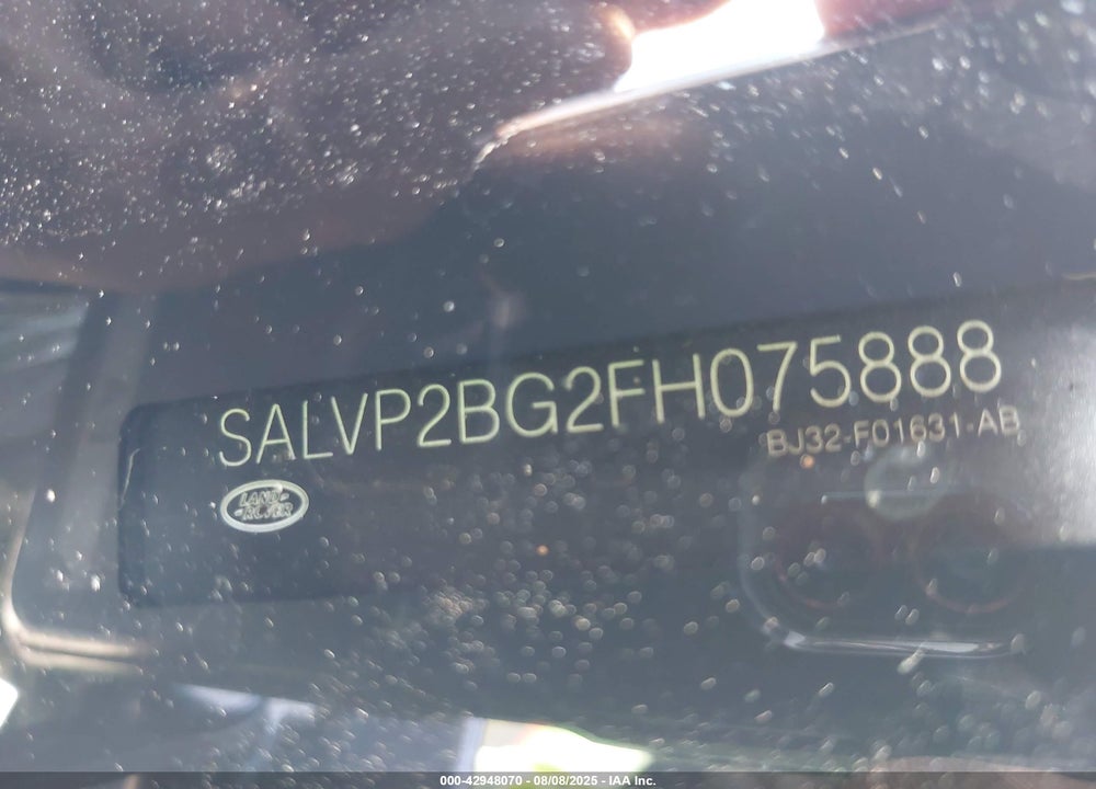 2015 LAND ROVER RANGE ROVER EVOQUE VIN: SALVP2BG2FH075888