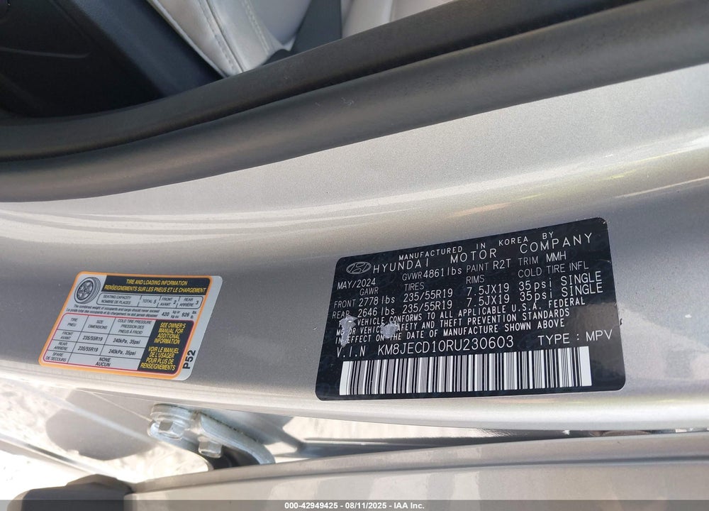 2024 HYUNDAI TUCSON HYBRID VIN: KM8JECD10RU230603