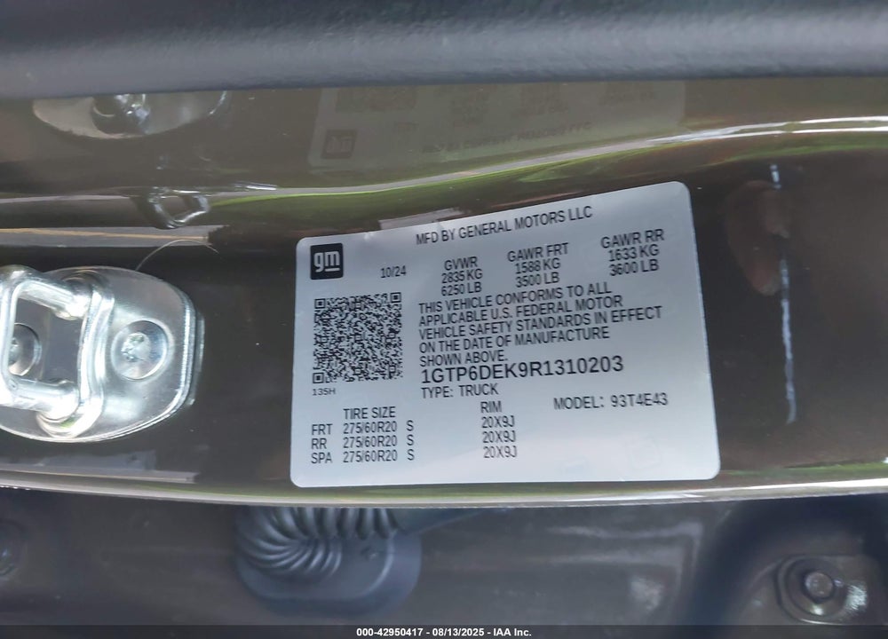 2024 GMC CANYON VIN: 1GTP6DEK9R1310203