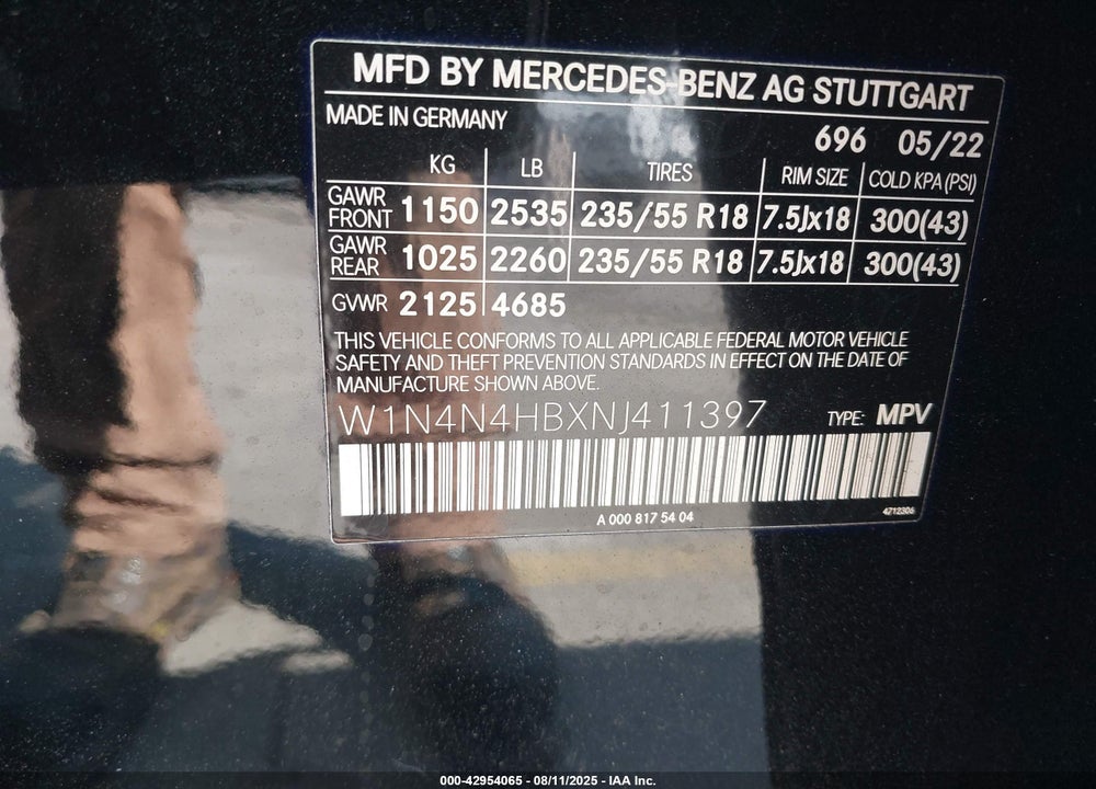 2022 MERCEDES-BENZ GLA-CLASS VIN: W1N4N4HBXNJ411397