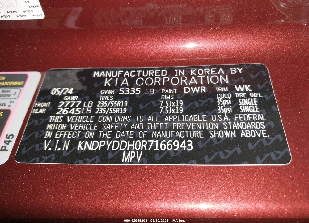 2024 KIA SPORTAGE HYBRID VIN: KNDPYDDH0R7166943