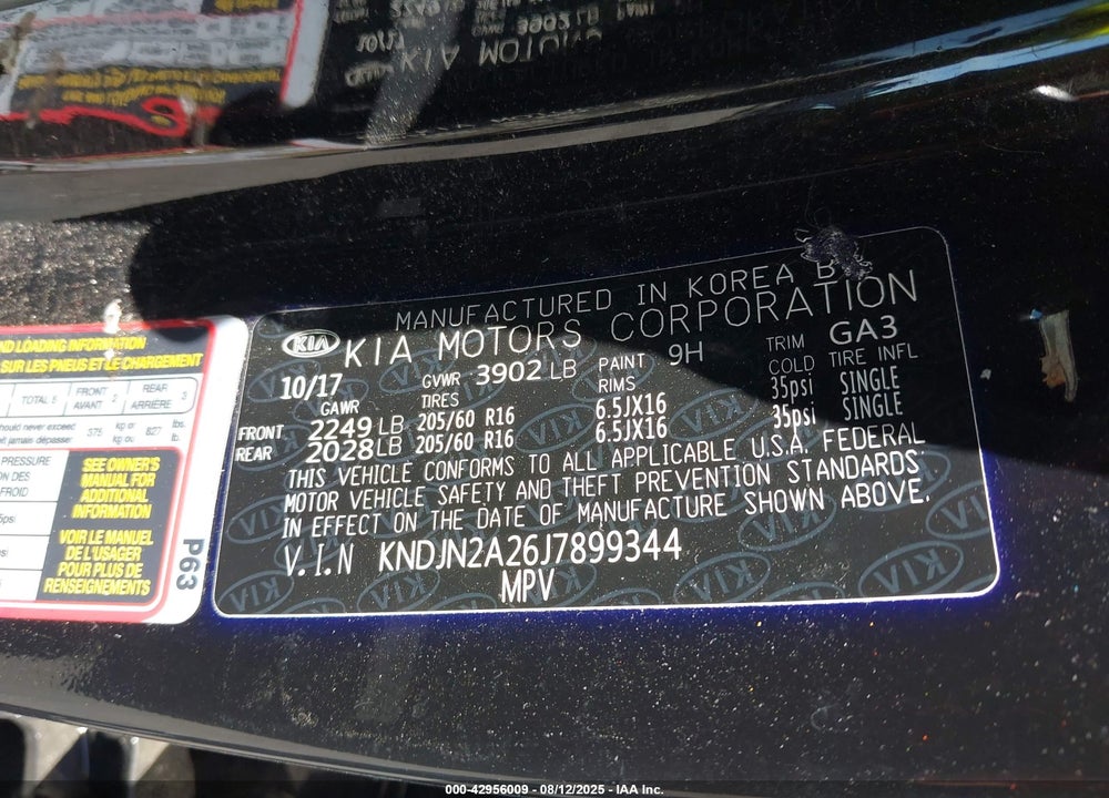 2018 KIA SOUL VIN: KNDJN2A26J7899344