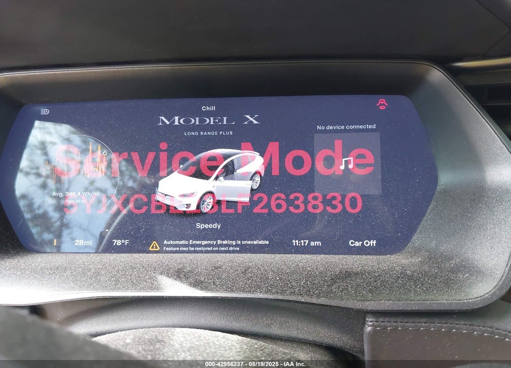 2020 TESLA MODEL X VIN: 5YJXCBE23LF263830
