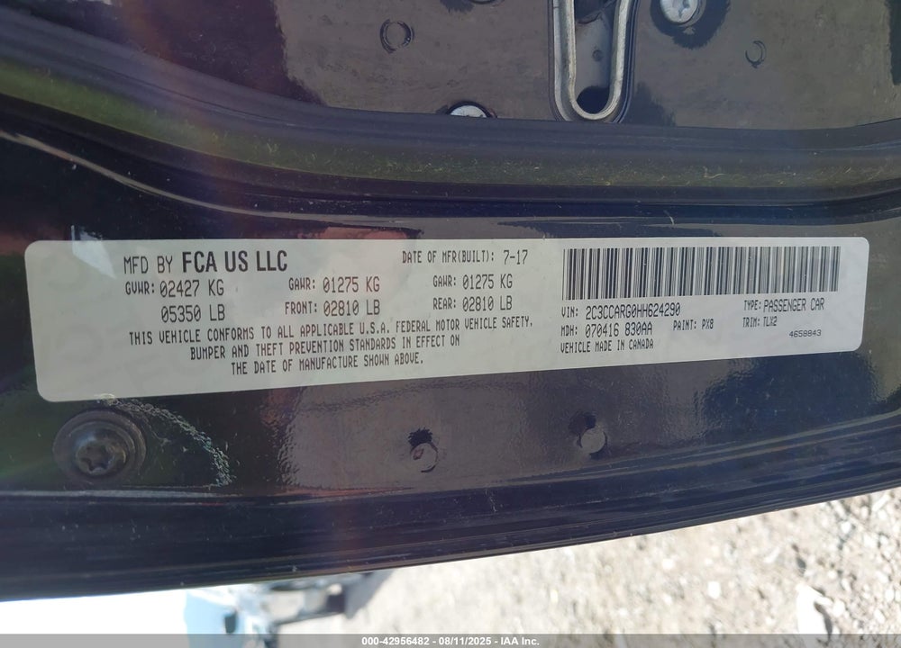 2017 CHRYSLER 300 VIN: 2C3CCARG0HH624290