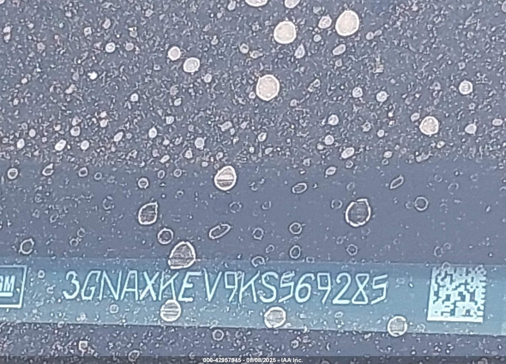 2019 CHEVROLET EQUINOX VIN: 3GNAXKEV9KS569285