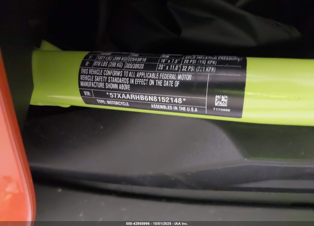 2022 POLARIS SLINGSHOT R VIN: 57XAARHB6N8152148