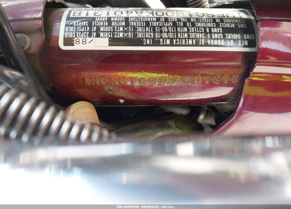 1989 HONDA VT1100 C VIN: 1HFSC1800KA401318