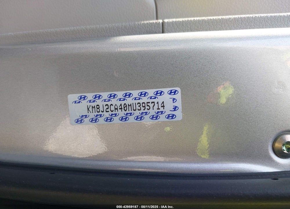 2021 HYUNDAI TUCSON VIN: KM8J2CA40MU395714