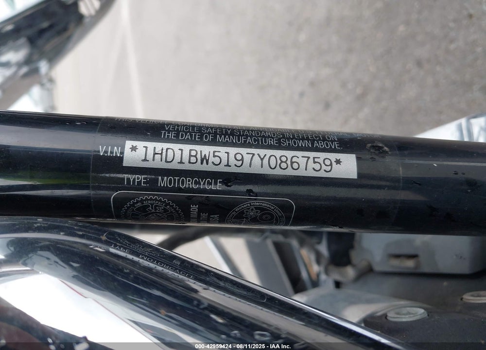2007 HARLEY-DAVIDSON FLSTC VIN: 1HD1BW5197Y086759