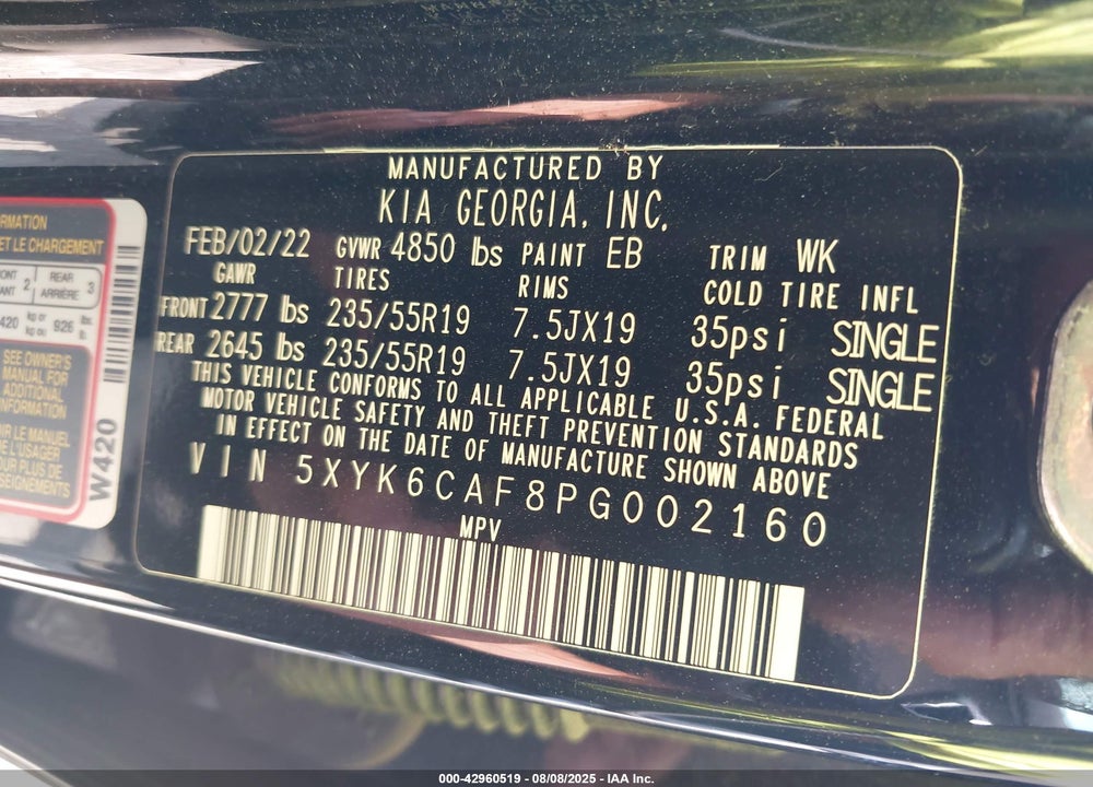 2023 KIA SPORTAGE X LINE VIN: 5XYK6CAF8PG002160