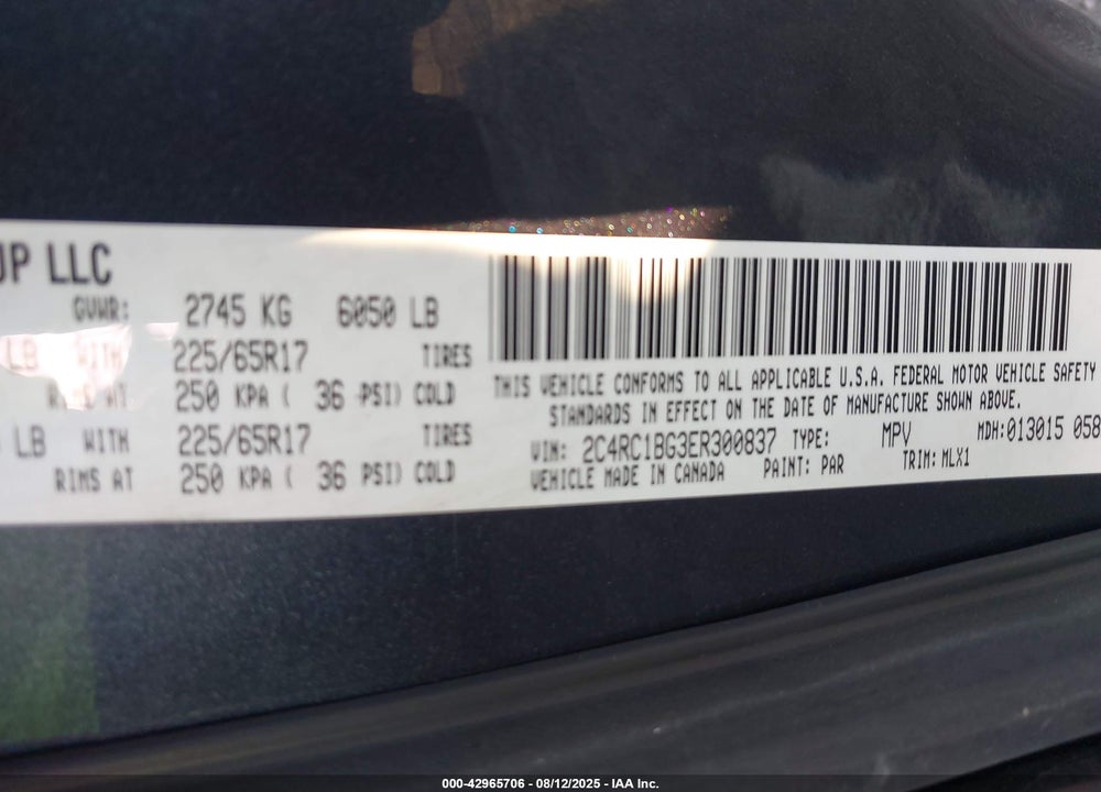 2014 CHRYSLER TOWN & COUNTRY VIN: 2C4RC1BG3ER300837