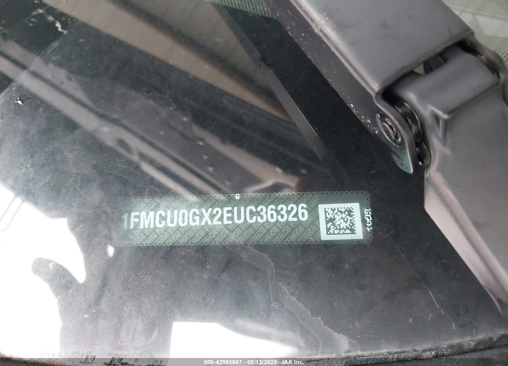 2014 FORD ESCAPE VIN: 1FMCU0GX2EUC36326