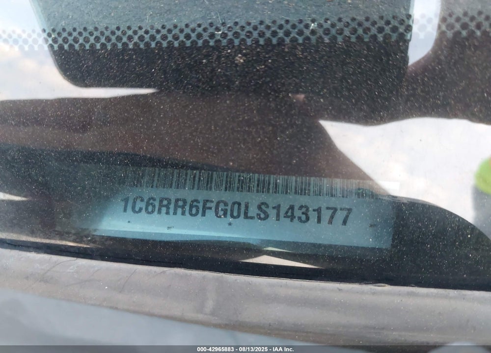 2020 RAM 1500 VIN: 1C6RR6FG0LS143177