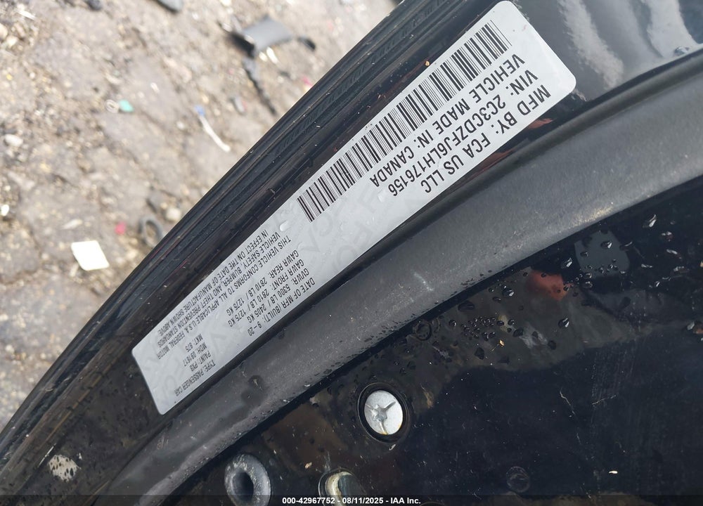 2020 DODGE CHALLENGER VIN: 2C3CDZFJ6LH176156