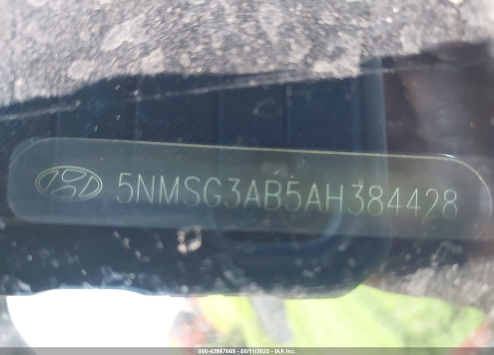 2010 HYUNDAI SANTA FE VIN: 5NMSG3AB5AH384428