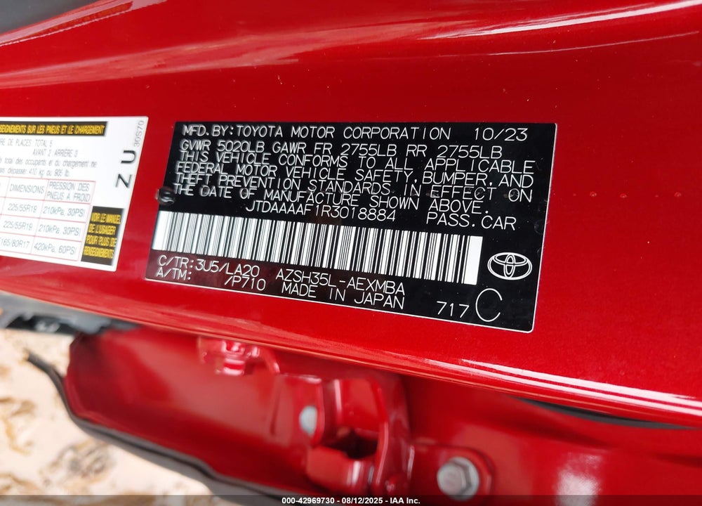 2024 TOYOTA CROWN LIMITED VIN: JTDAAAAF1R3018884