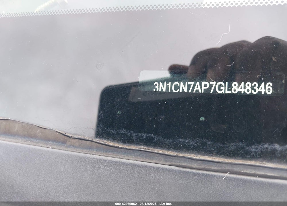 2016 NISSAN VERSA VIN: 3N1CN7AP7GL848346