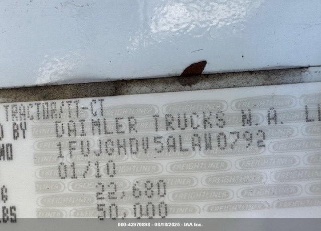 2010 FREIGHTLINER CASCADIA 113 VIN: 1FUJGHDV5ALAW0792