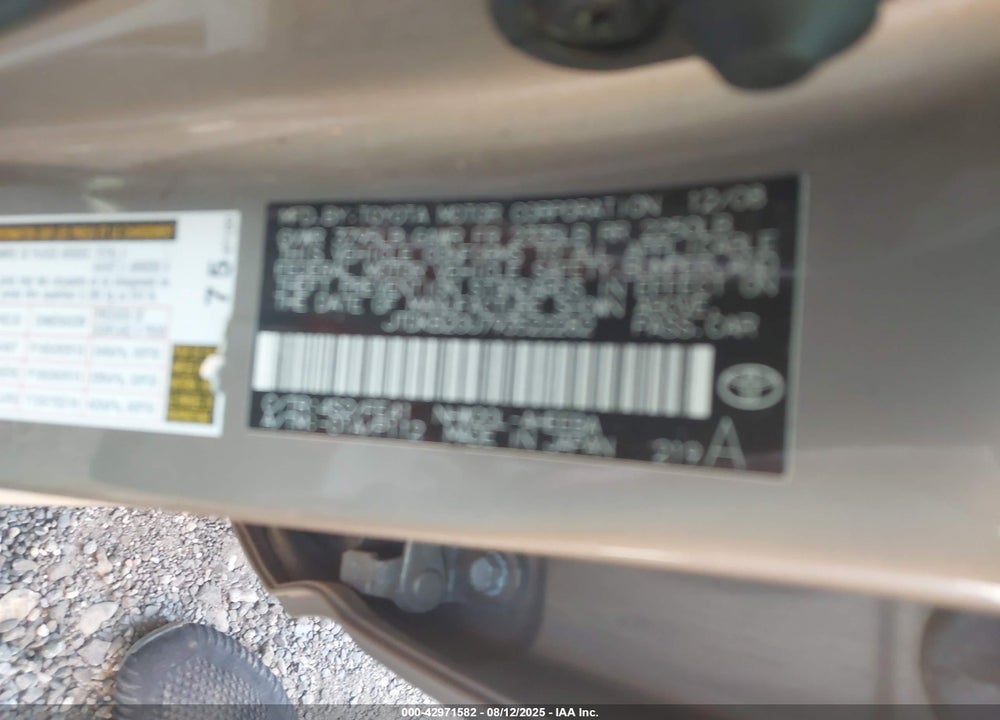 2009 TOYOTA PRIUS VIN: JTDKB20U793522282