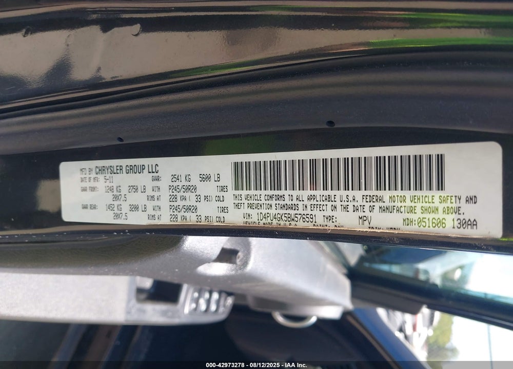 2011 DODGE NITRO VIN: 1D4PU4GK5BW576591