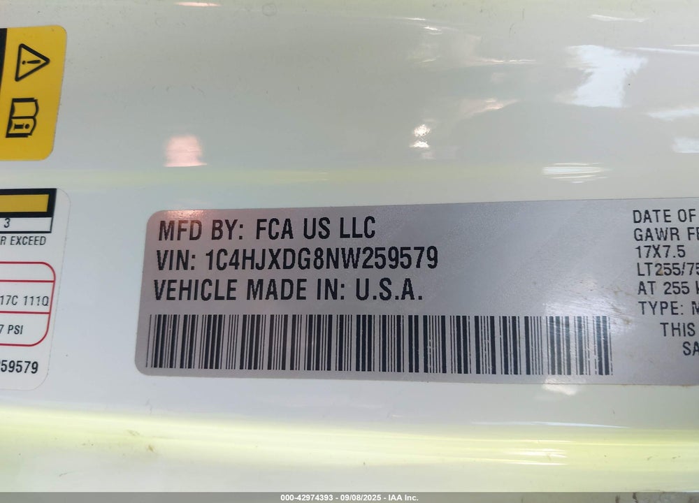 2022 JEEP WRANGLER UNLIMITED WILLYS 4X4 VIN: 1C4HJXDG8NW259579