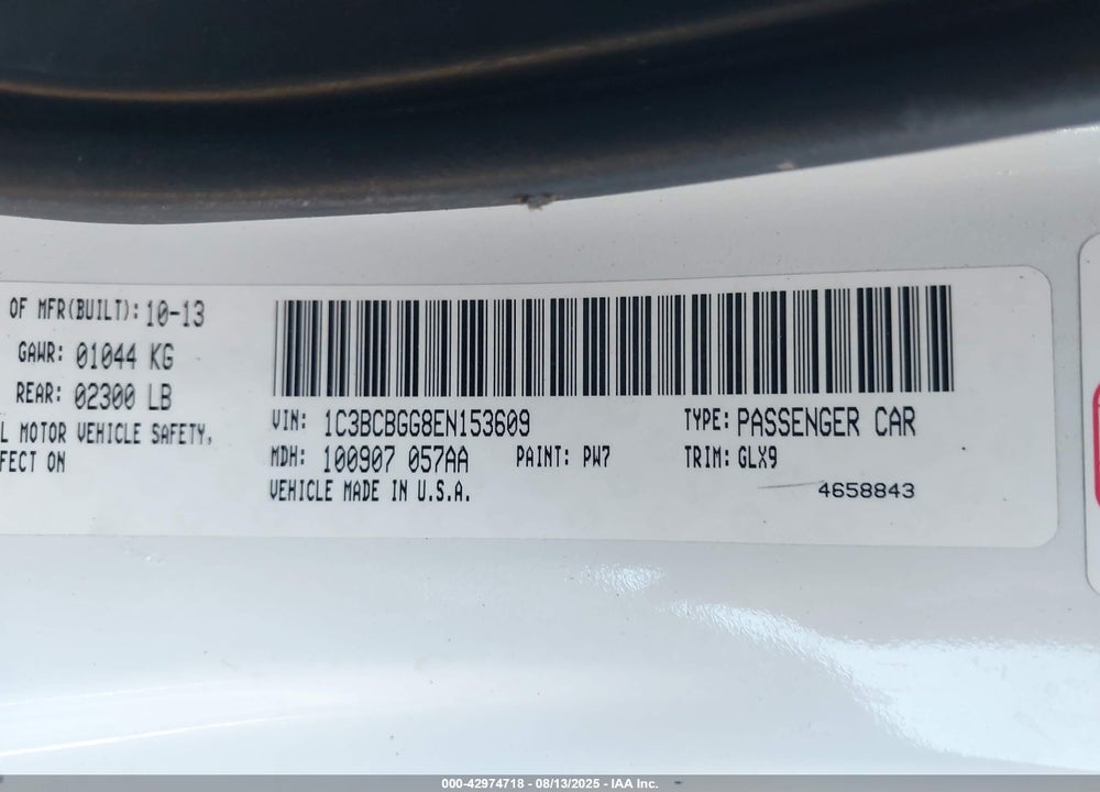 2014 CHRYSLER 200 VIN: 1C3BCBGG8EN153609