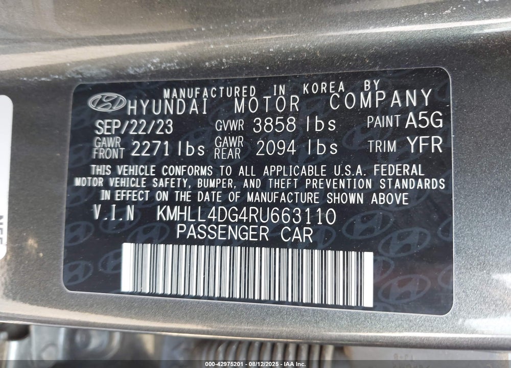2024 HYUNDAI ELANTRA SE VIN: KMHLL4DG4RU663110