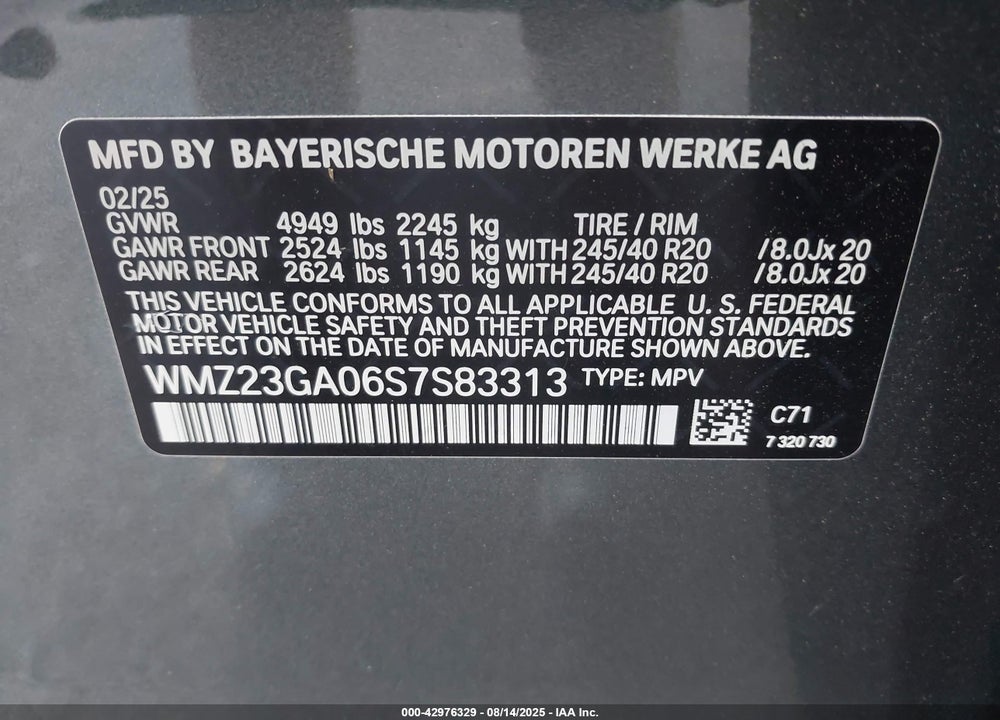 2025 MINI COUNTRYMAN VIN: WMZ23GA06S7S83313