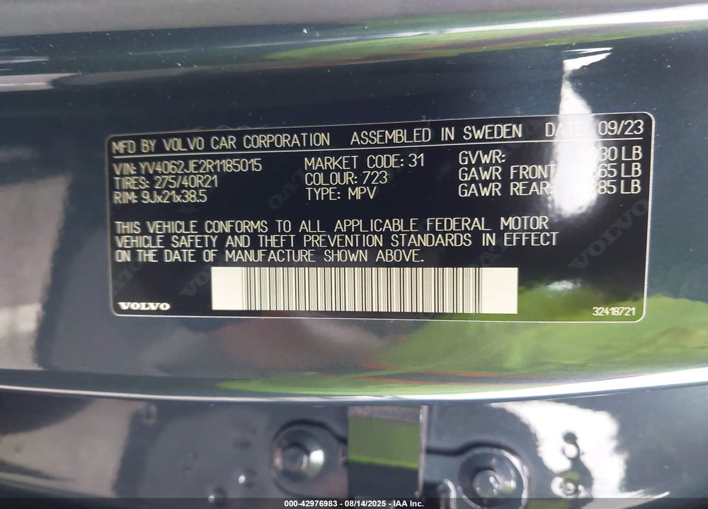 2024 VOLVO XC90 VIN: YV4062JE2R1185015
